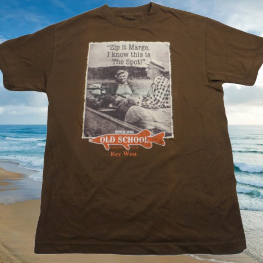 Old School Fishing Club ZIP IT MARGE Tee M